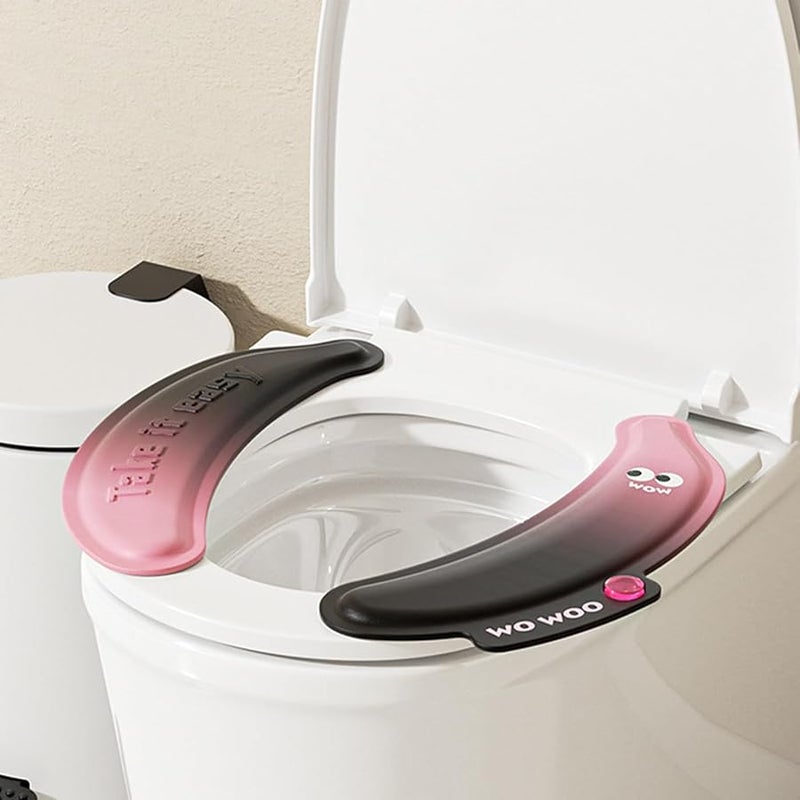 وسادة مقعد مرحاض وردية ناعمة صحية لاصقة واقية للمنزل والسفر والفندق - Image 2